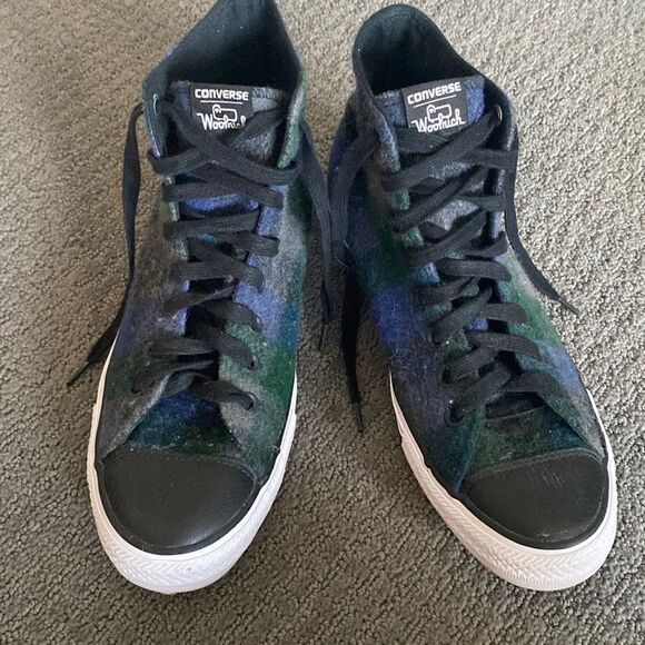 Men’s Wool Plaid High Top Converse - Picture 1 of 4
